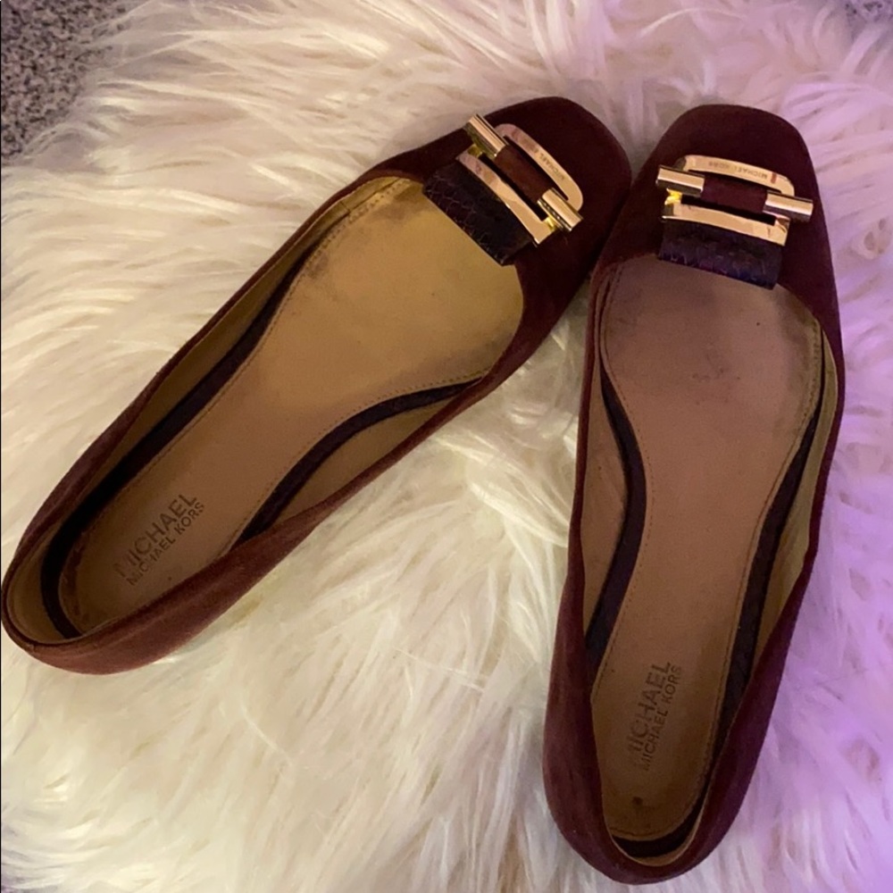 Michael Kors Burgundy Suede Ballet Flat - Picture 2 of 3